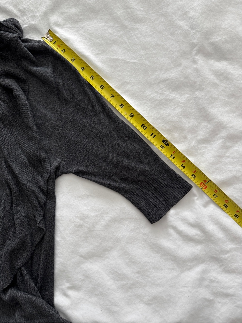 Express Dark Gray Ruffle Open-Front Cardigan - Picture 5 of 13